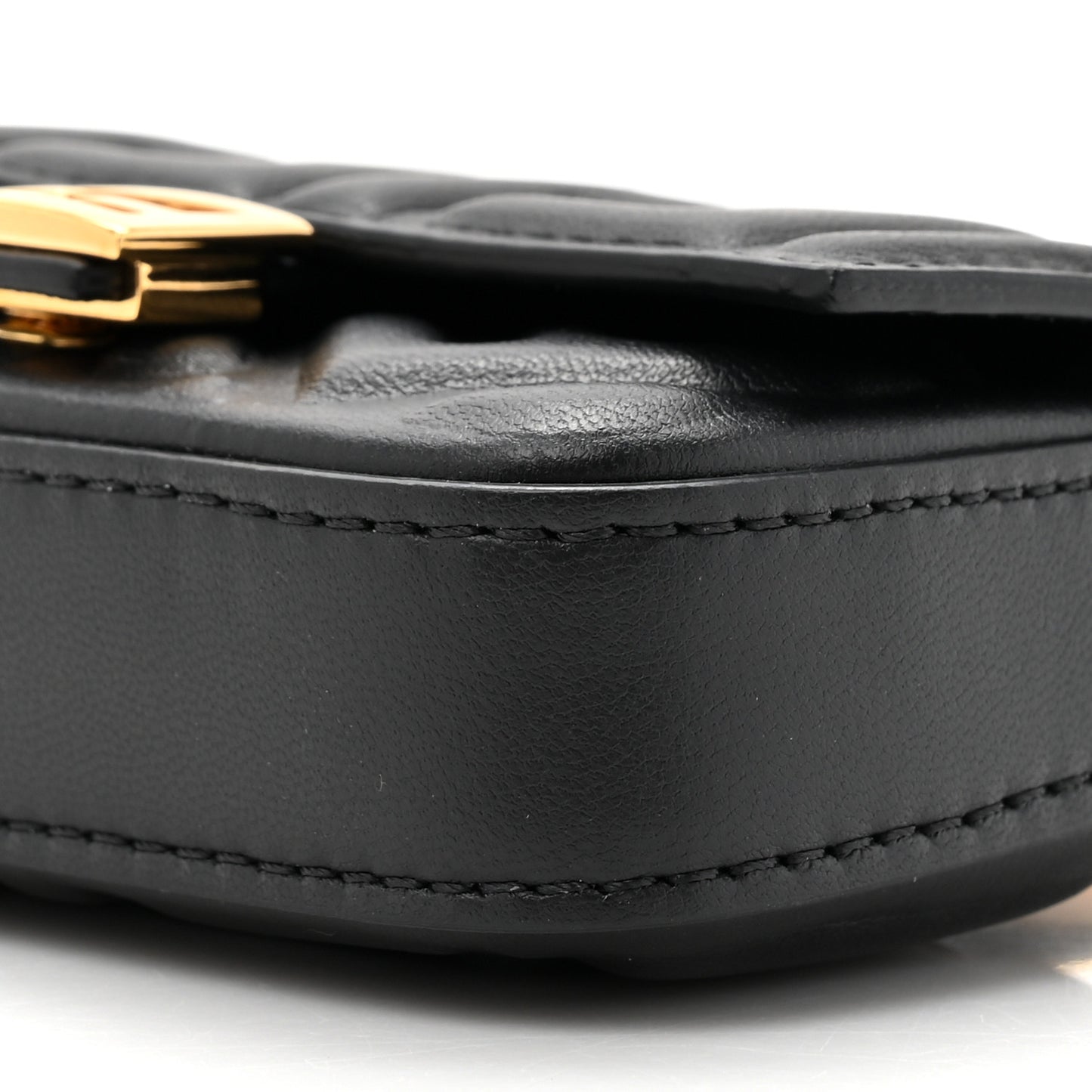 Nappa Matisse FF Embossed Nano Baguette Charm Black