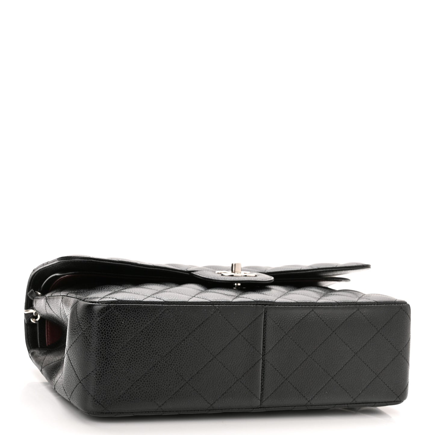 Caviar Quilted Jumbo Double Flap Black