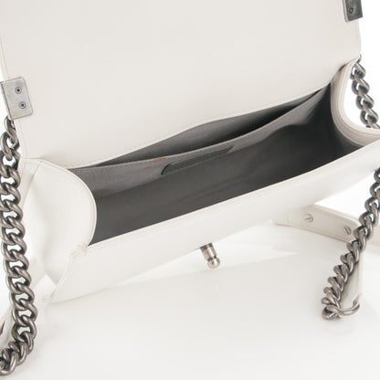 Chanel Calfskin Stitched Medium Boy Flap White 5 of 7