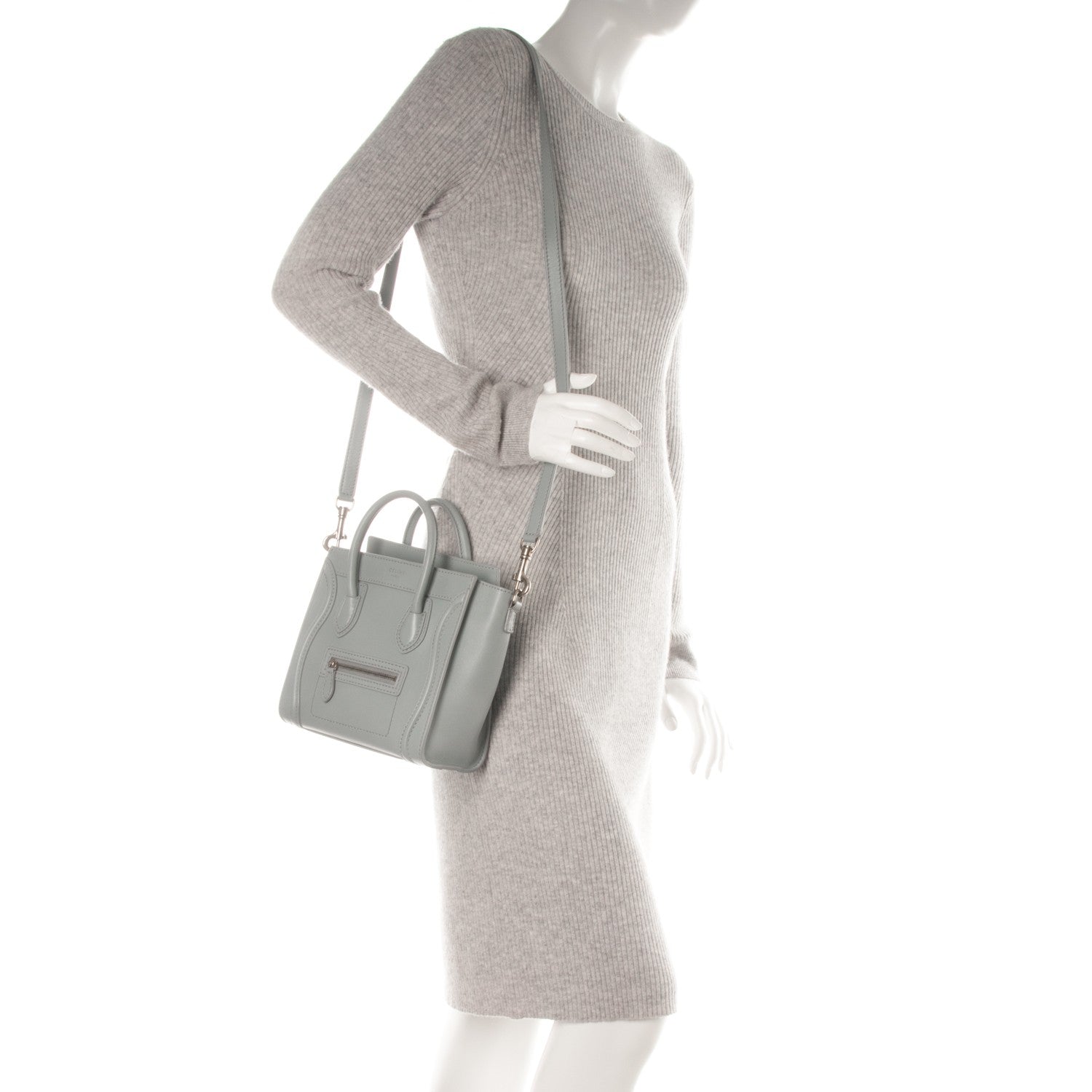 Celine Smooth Calfskin Nano Luggage Sky 2 of 8