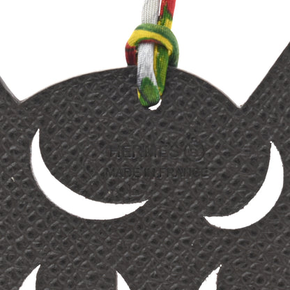 Hermes Togo Epsom Petit H Tiger Tete Bag Charm Gris Mouette 3 of 3