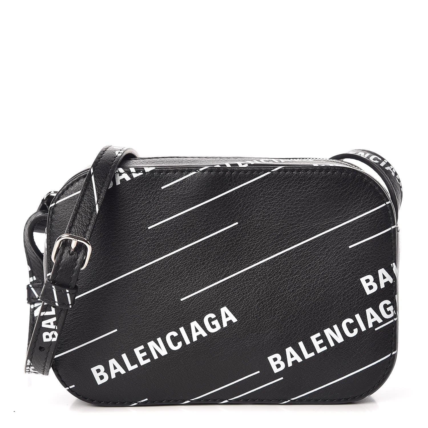 Balenciaga Calfskin Logo Print XS Everyday Camera Bag Black 1 of 9