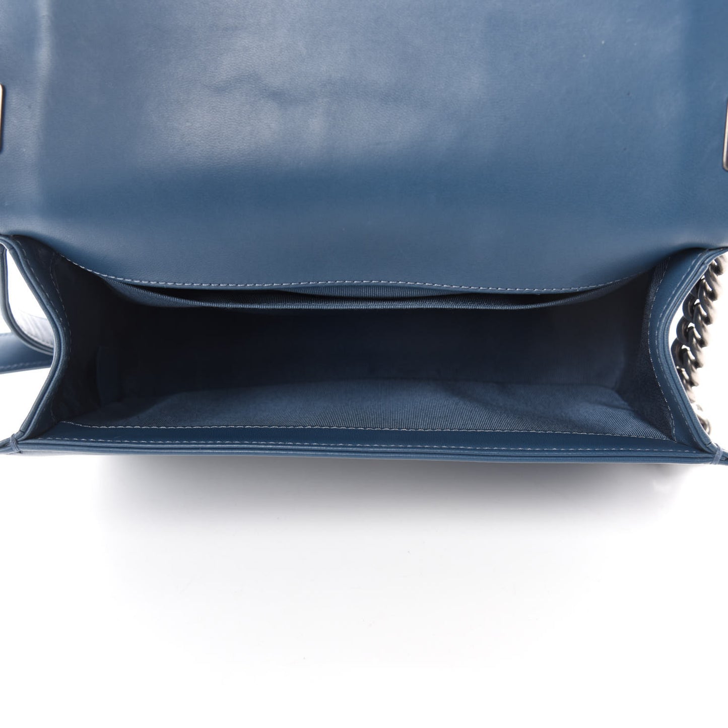 Lambskin Quilted Medium Boy Flap Blue