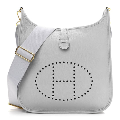 Hermes Taurillon Clemence Evelyne III PM Bleu Pale 1 of 12