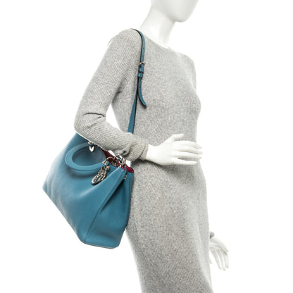 Christian Dior Bullcalf Large Diorissimo Tote Blue 2 of 10