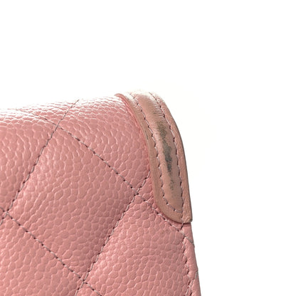 Chanel Caviar Quilted Large Filigree Gusset Flap Wallet Pink 11 of 12