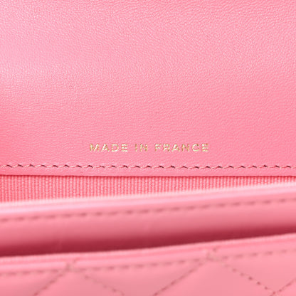 Chanel Lambskin Quilted Flap Card Holder Wallet Pink 8 of 10
