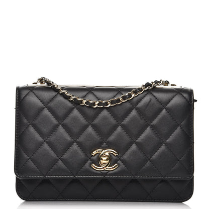 Chanel Lambskin Quilted Trendy CC Wallet On Chain WOC Black 1 of 8