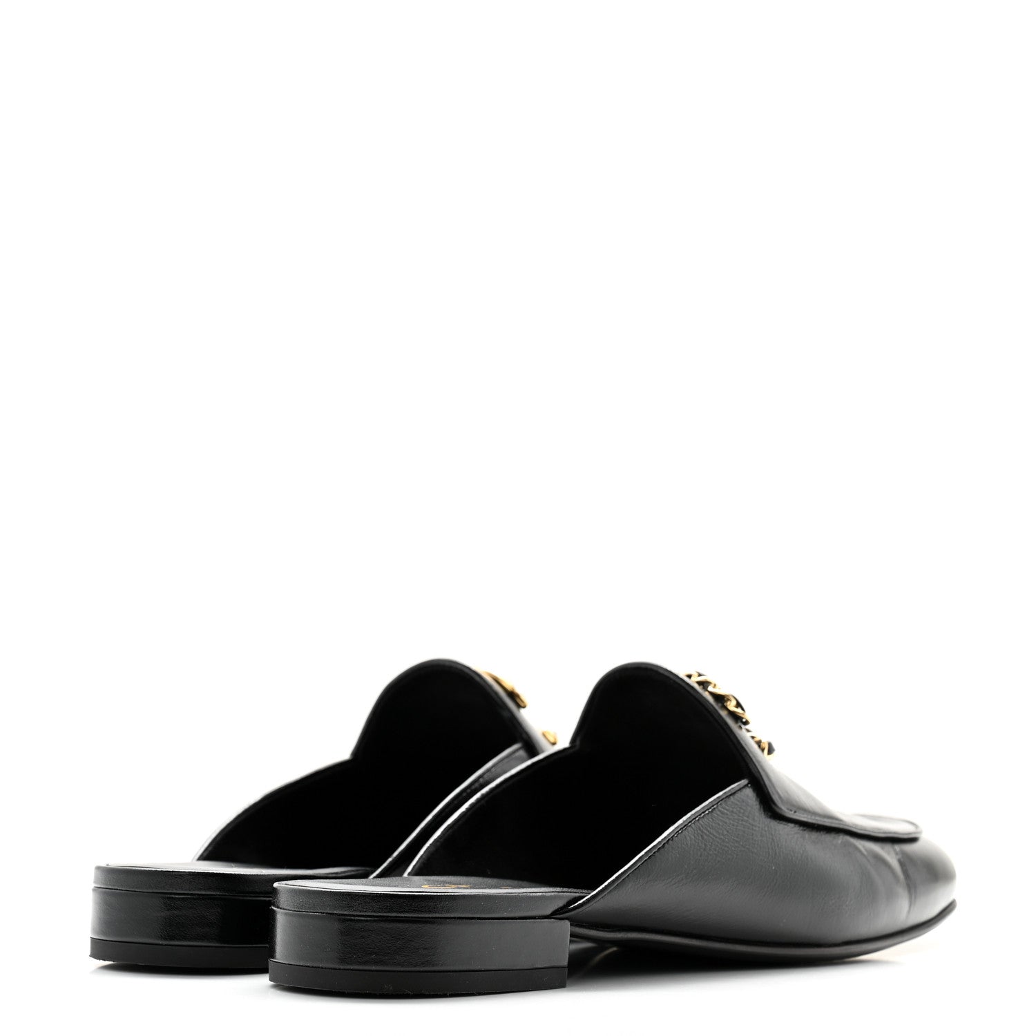 Chanel Shiny Calfskin Crystal CC Mules 40.5 Black 4 of 9