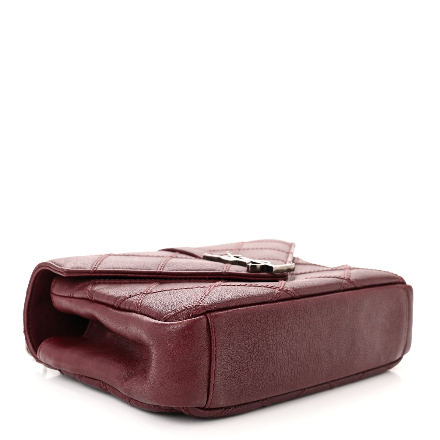 Calfskin Matelasse Diamond Quilted Monogram Medium College Bag Bordeaux