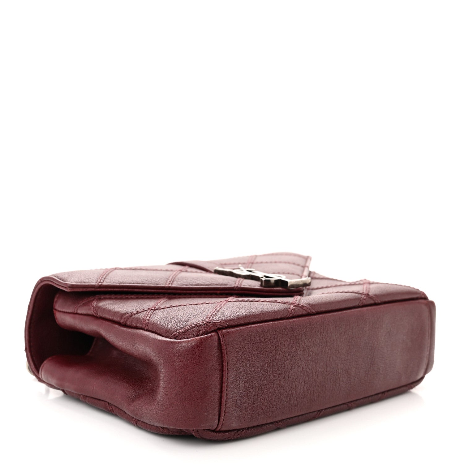Saint Laurent Calfskin Matelasse Diamond Quilted Monogram Medium College Bag Bordeaux 4 of 10