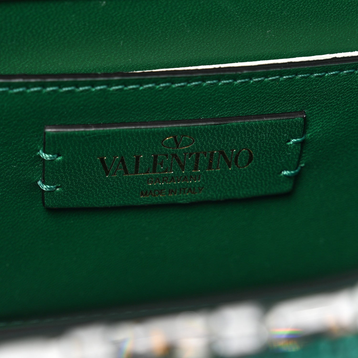 Valentino Garavani Crystal Embroidered Mini Vsling Top Handle Bag Emerald Jungle 5 of 9