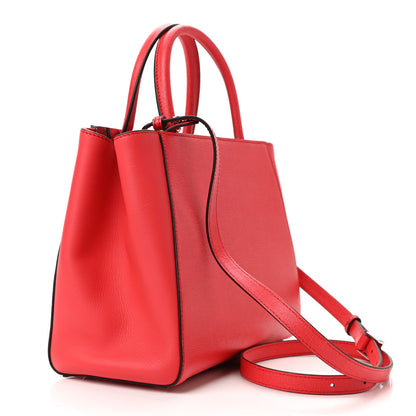Fendi Vitello Elite Flamingo Petite 2Jours Tote Mattone 3 of 11