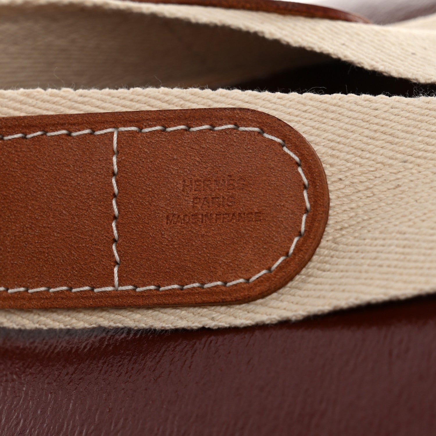 Hermes Kraft Paper Metal Canvas Saddle Box Rouge H 8 of 16