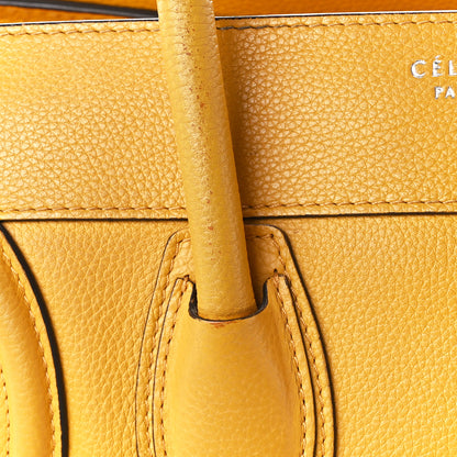 Celine Drummed Calfskin Mini Luggage Ocre 15 of 17