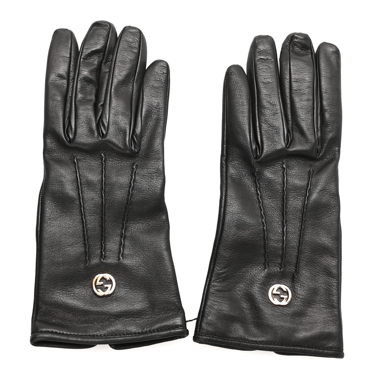 Gucci Lambskin Donna GG Gloves Black 1 of 5
