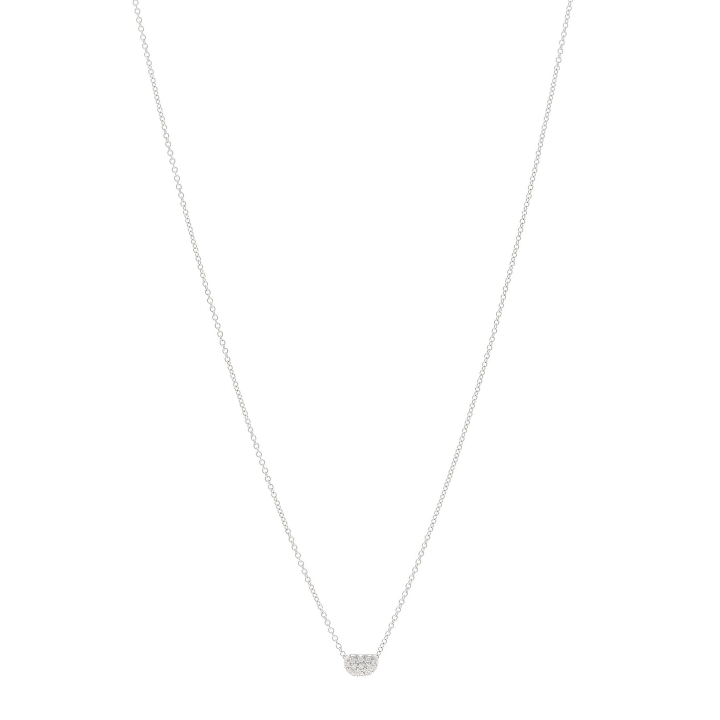 Platinum Diamond 6.5mm Elsa Peretti Bean Pendant Necklace