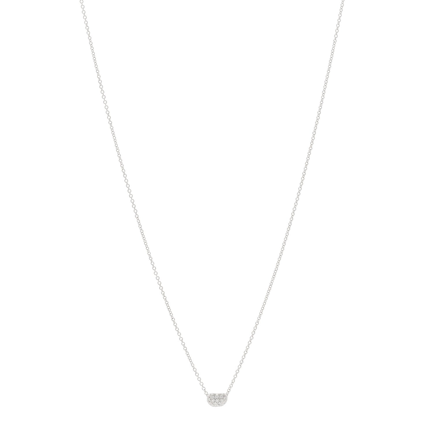 Tiffany Platinum Diamond 6.5mm Elsa Peretti Bean Pendant Necklace 1 of 5