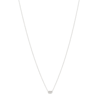 Tiffany Platinum Diamond 6.5mm Elsa Peretti Bean Pendant Necklace 1 of 5