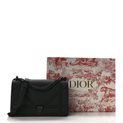 Christian Dior Ultra Matte Calfskin Studded Diorama Wallet on Chain Pouch Black 9 of 9