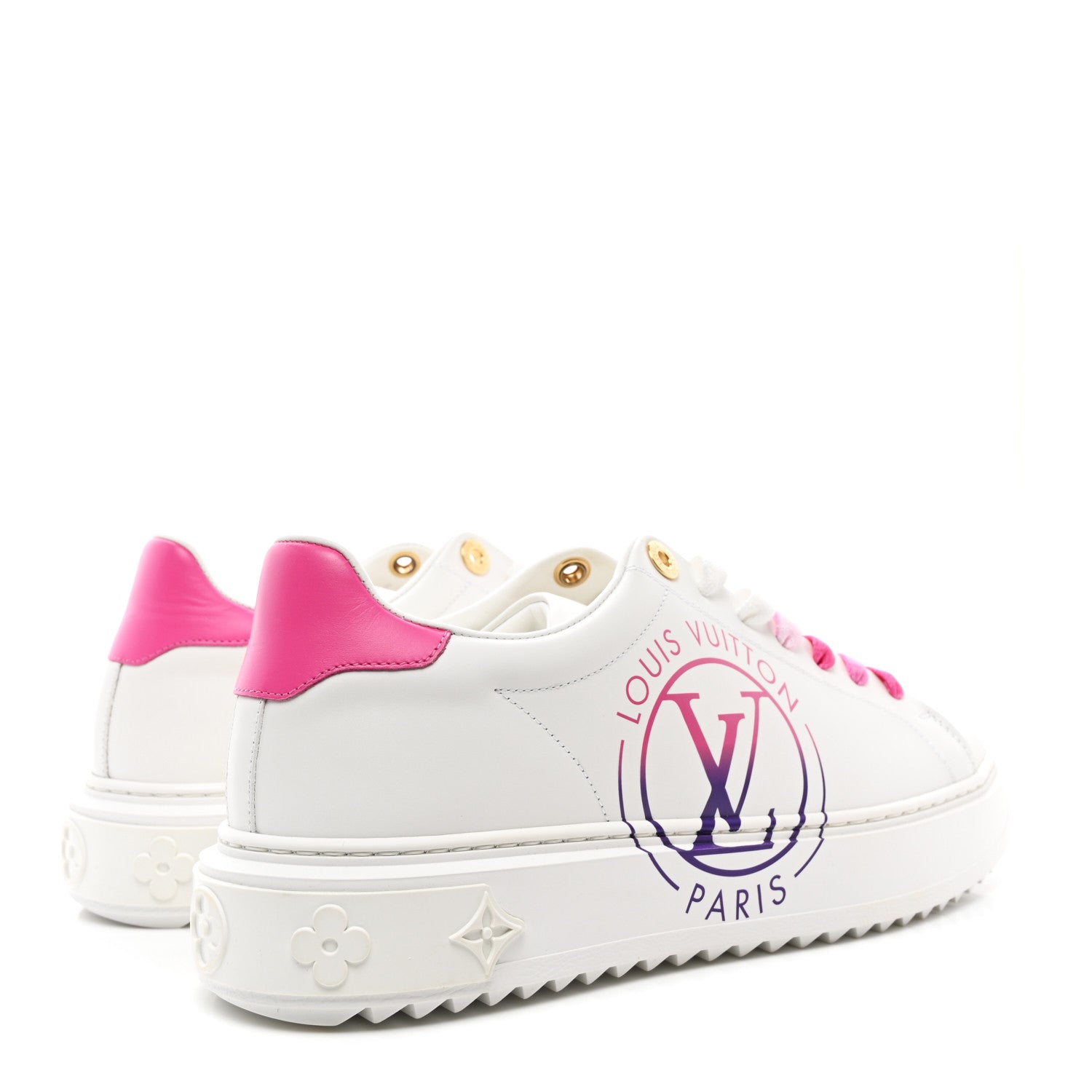 Louis Vuitton Monogram Time Out Sneakers 40 White Pink 4 of 9