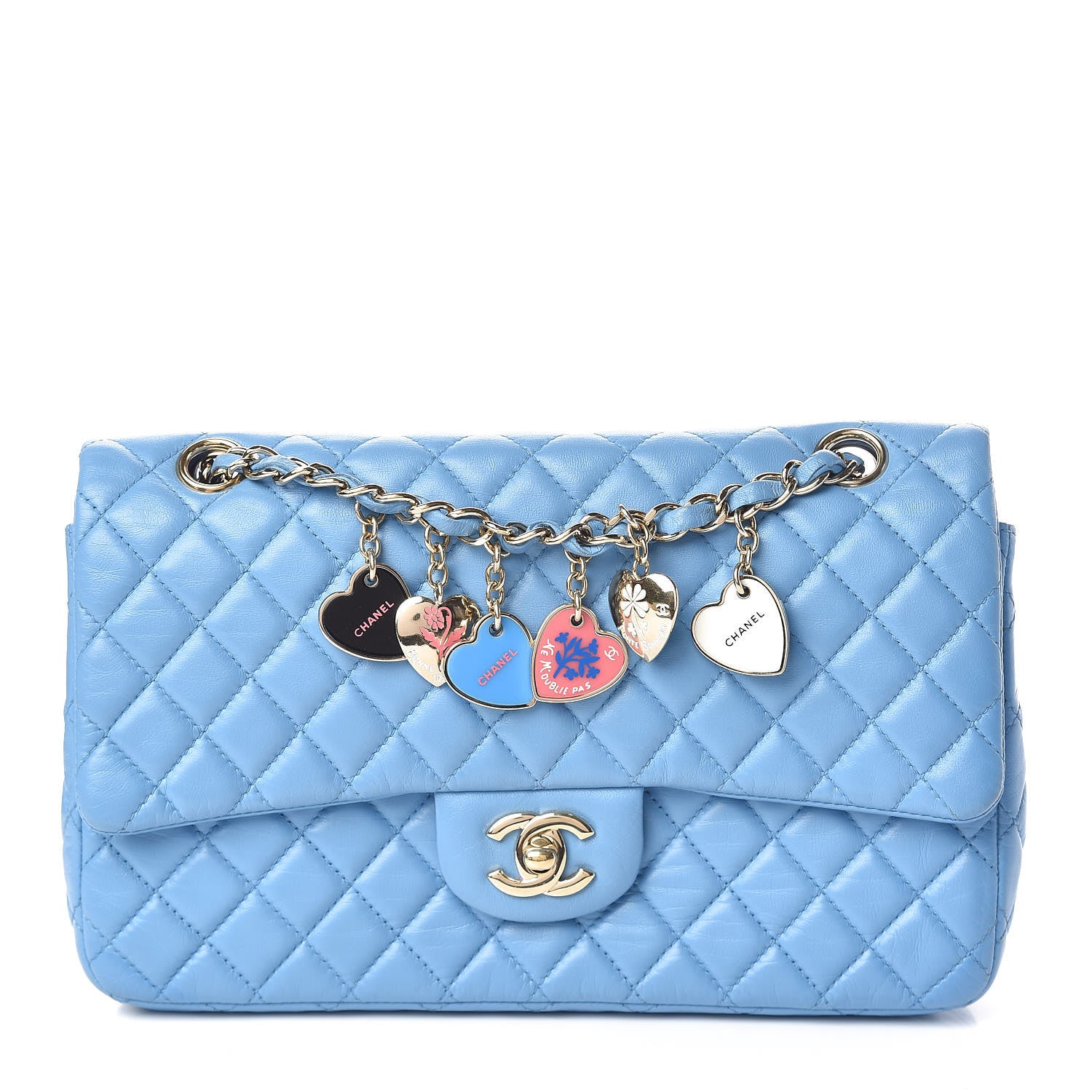 Chanel Lambskin Valentine Charms Medium Flap Baby Blue 1 of 13