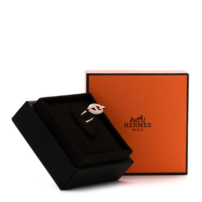 Hermes 18K Rose Gold Diamond Farandole Ring 52 6 6 of 6
