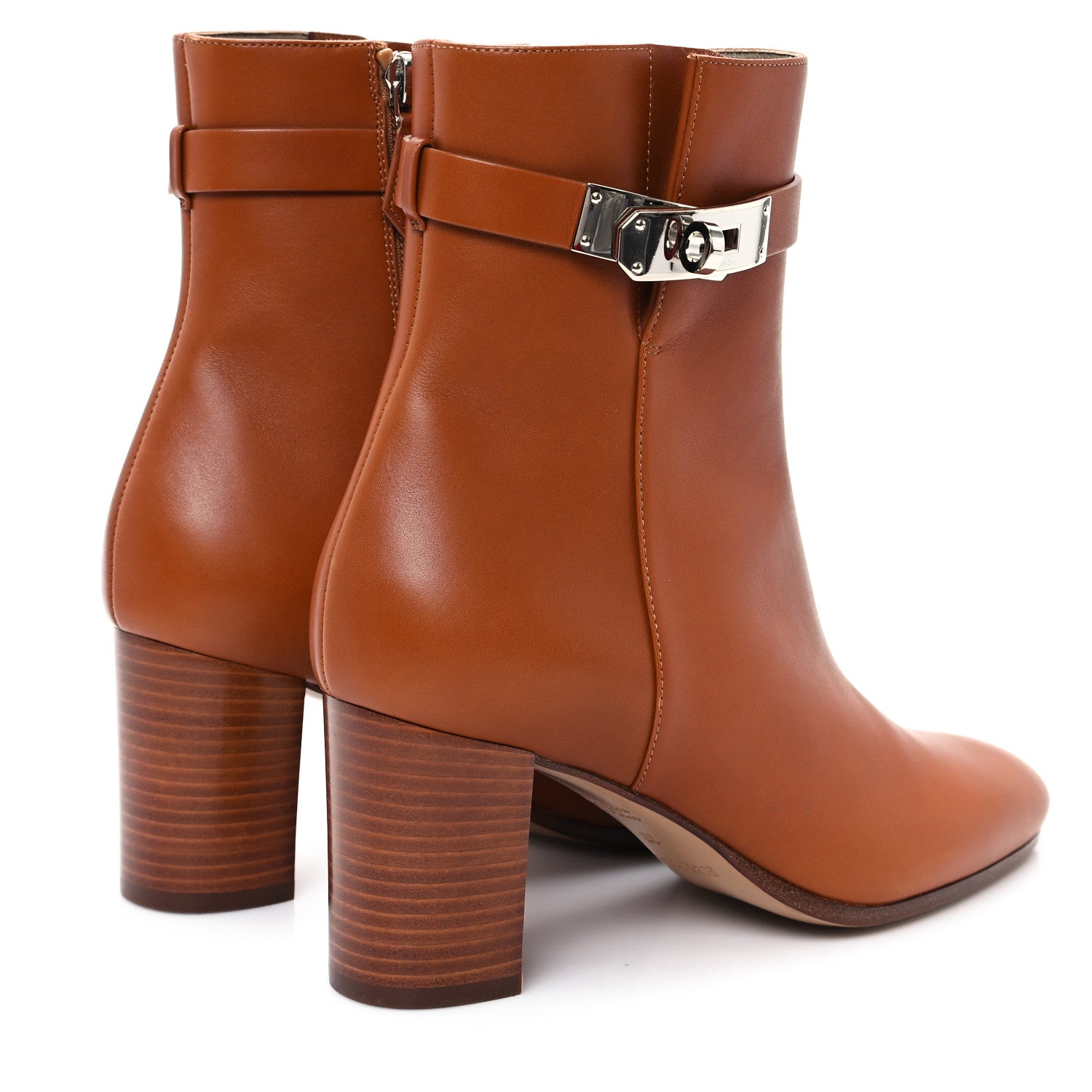 Hermes Calfskin Saint Germain Ankle Boots 37 Gold 5 of 9