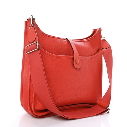 Hermes Taurillon Clemence Evelyne III GM Rouge Pivoine 3 of 10