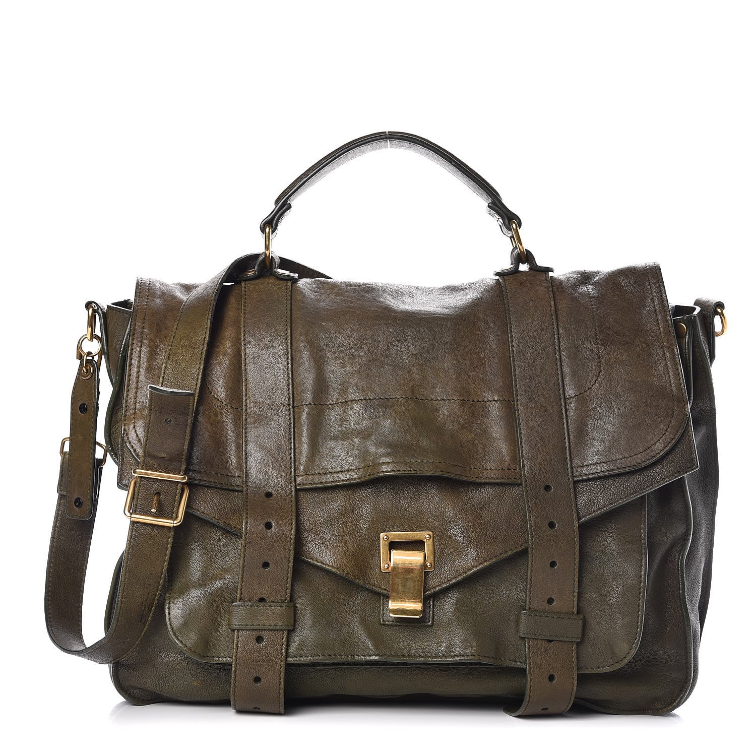 Proenza Schouler Lambskin Large PS1 Satchel Military 1 of 15