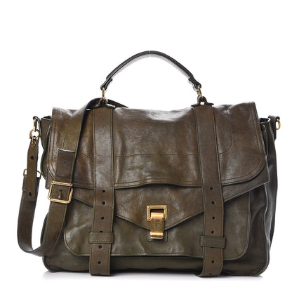 Proenza Schouler Lambskin Large PS1 Satchel Military 1 of 15