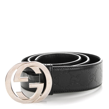 Gucci Guccissima Interlocking G Belt 85 34 Black 1 of 5