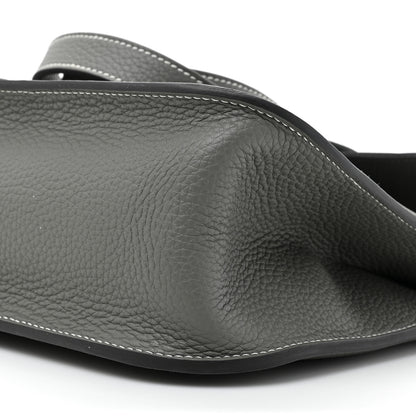 Hermes Taurillon Clemence Halzan 31 GM Gris Meyer 7 of 10