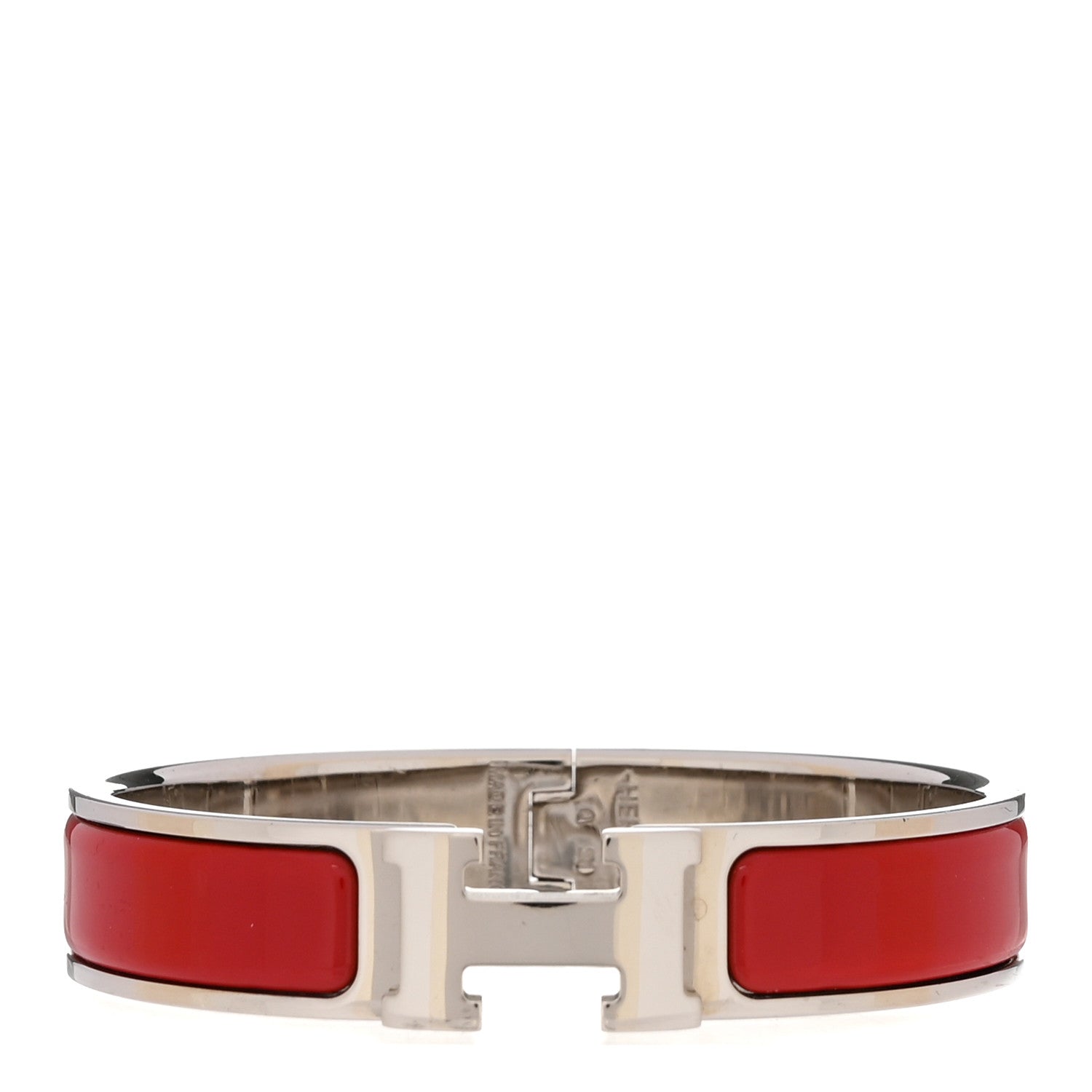Hermes Enamel Narrow Clic Clac H Bracelet PM Rouge Amarante 1 of 5