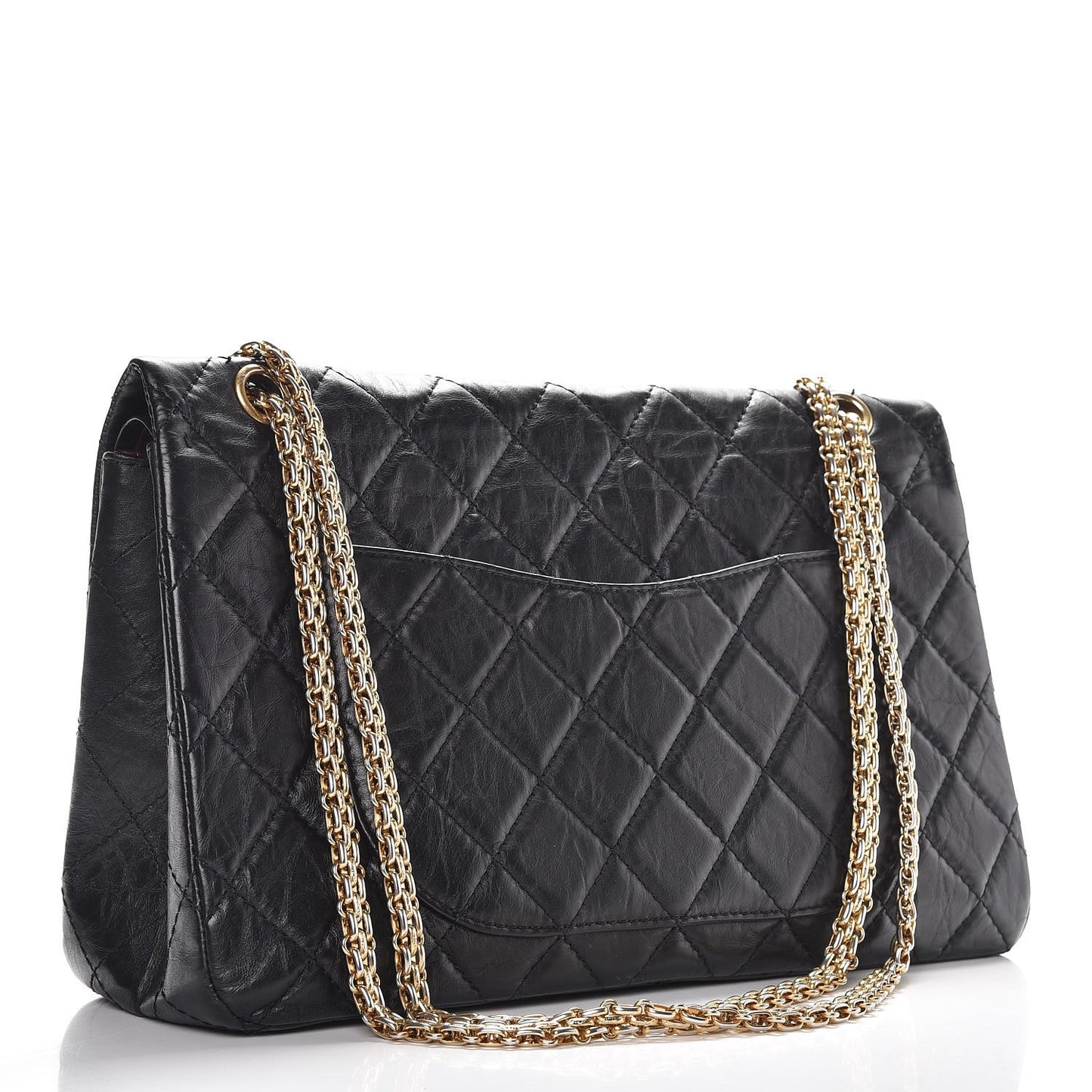 Aged Calfskin Quilted 2.55 Reissue 227 Flap Black