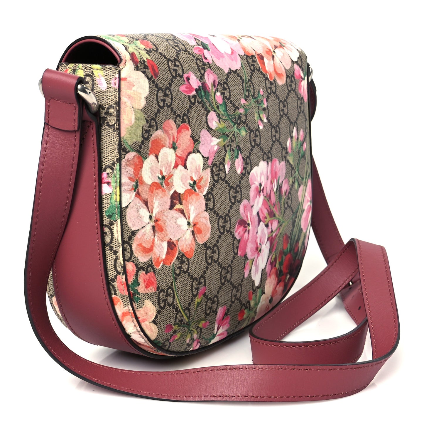 GG Supreme Monogram Blooms Small Messenger Shoulder Bag Beige Multicolor Dry Rose