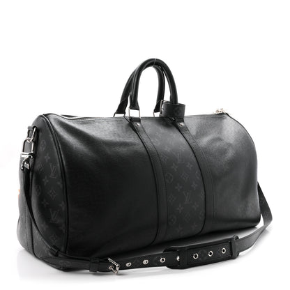 Louis Vuitton Taiga Monogram Eclipse Keepall Bandouliere 50 Black 2 of 8