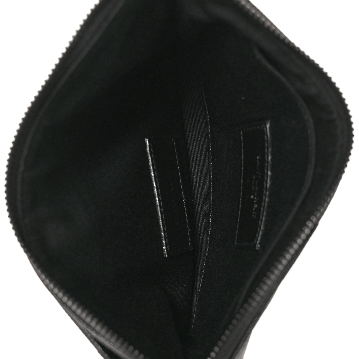 Saint Laurent Grain De Poudre Chevron Monogram Bill Pouch Black 5 of 9
