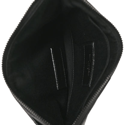 Saint Laurent Grain De Poudre Chevron Monogram Bill Pouch Black 5 of 9