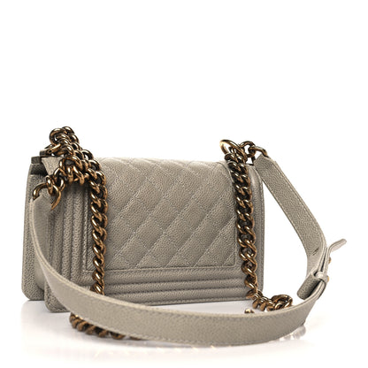 Chanel Caviar Quilted Small Boy Flap Light Grey 3 of 10