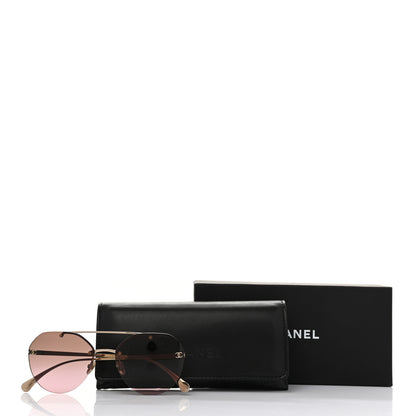 Chanel Titanium CC Pilot Aviator Sunglasses 4272-T Gold 8 of 8