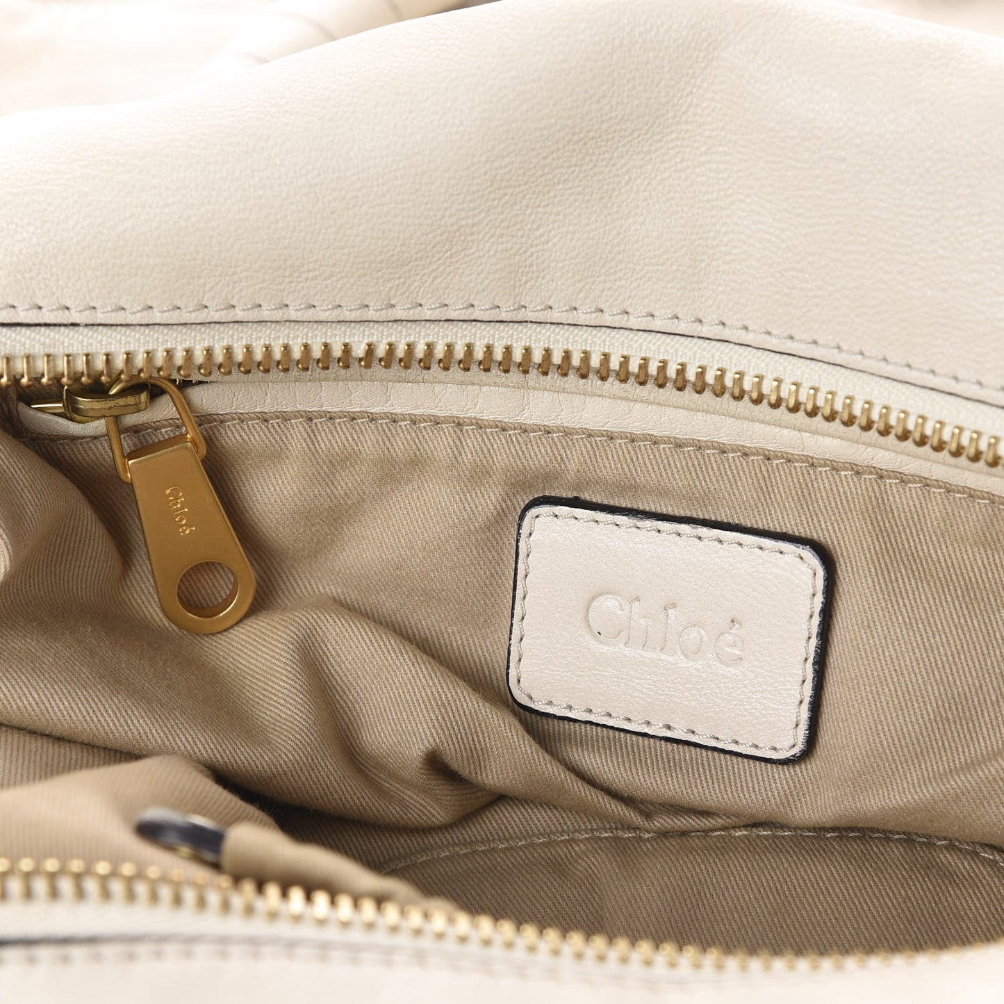 Calfskin Large Perforated Marcie Satchel Porcelain
