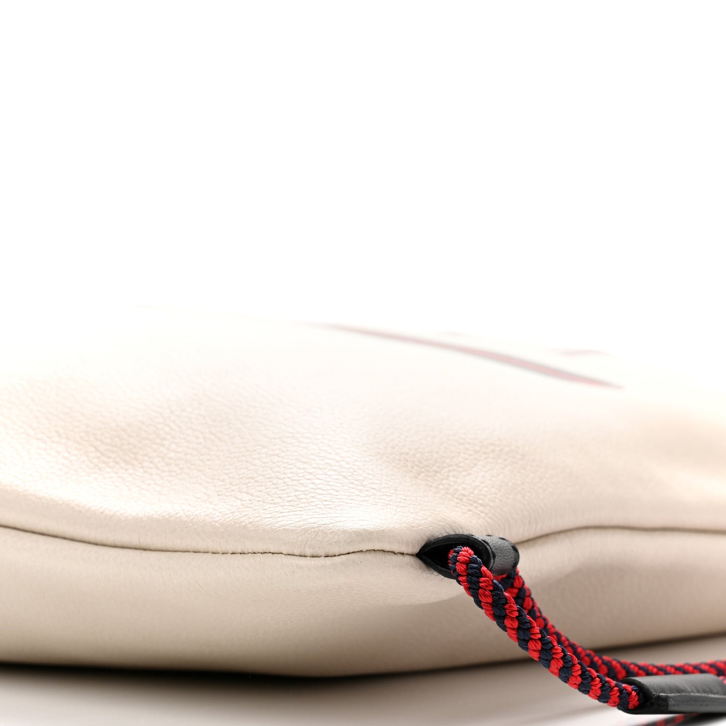 Calfskin Logo Drawstring Backpack Mystic White
