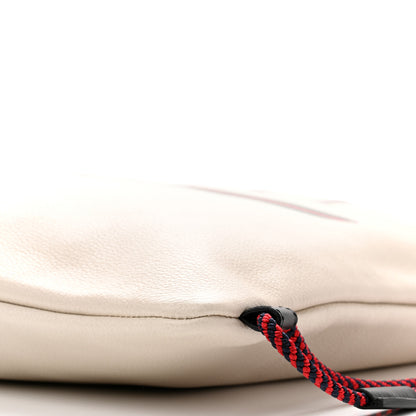 Gucci Calfskin Logo Drawstring Backpack Mystic White 11 of 12