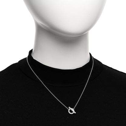 Hermes 18K White Gold Diamond Finesse Pendant Necklace 2 of 5