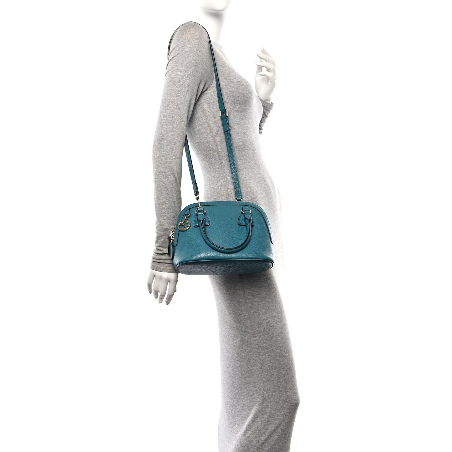 Dollar Calfskin Small GG Charm Dome Bag Cobalt