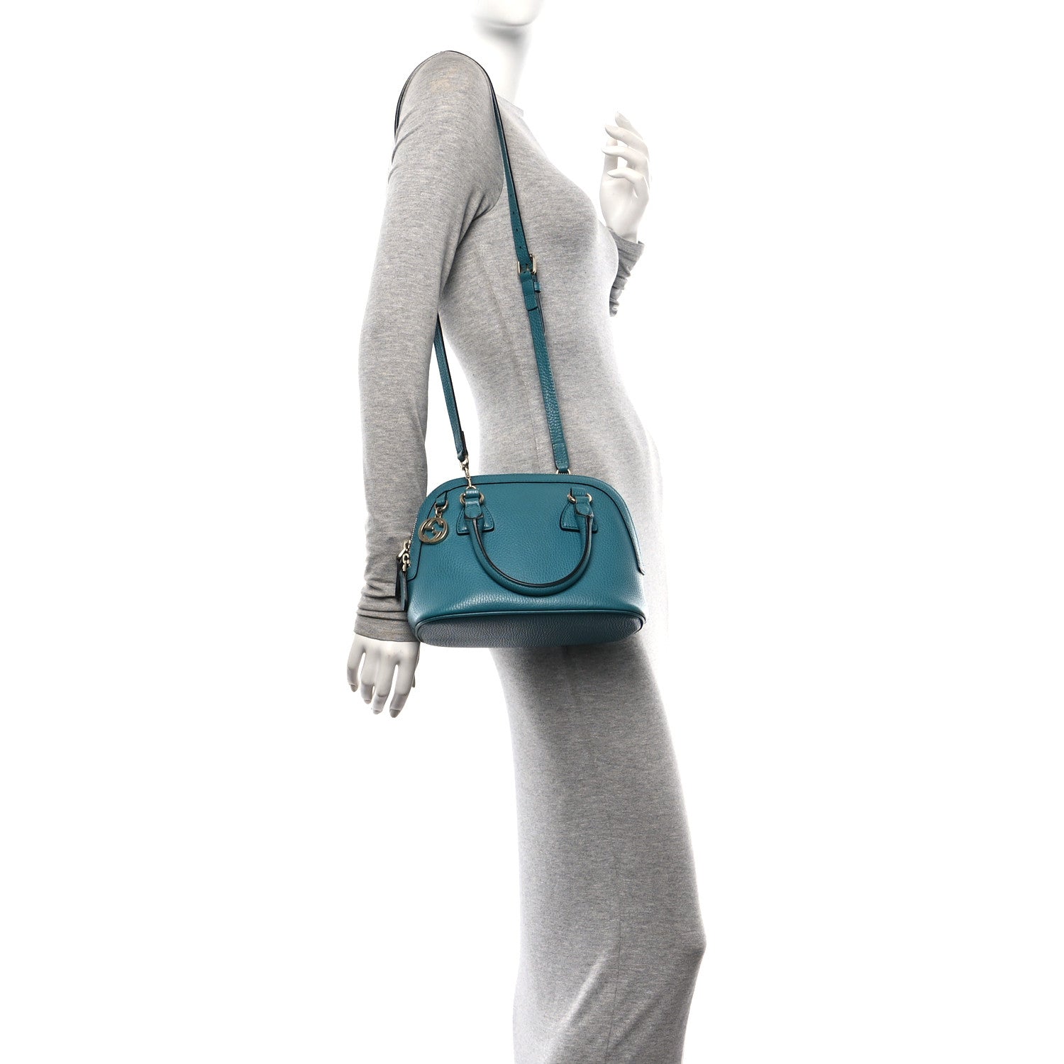 Gucci Dollar Calfskin Small GG Charm Dome Bag Cobalt 2 of 11