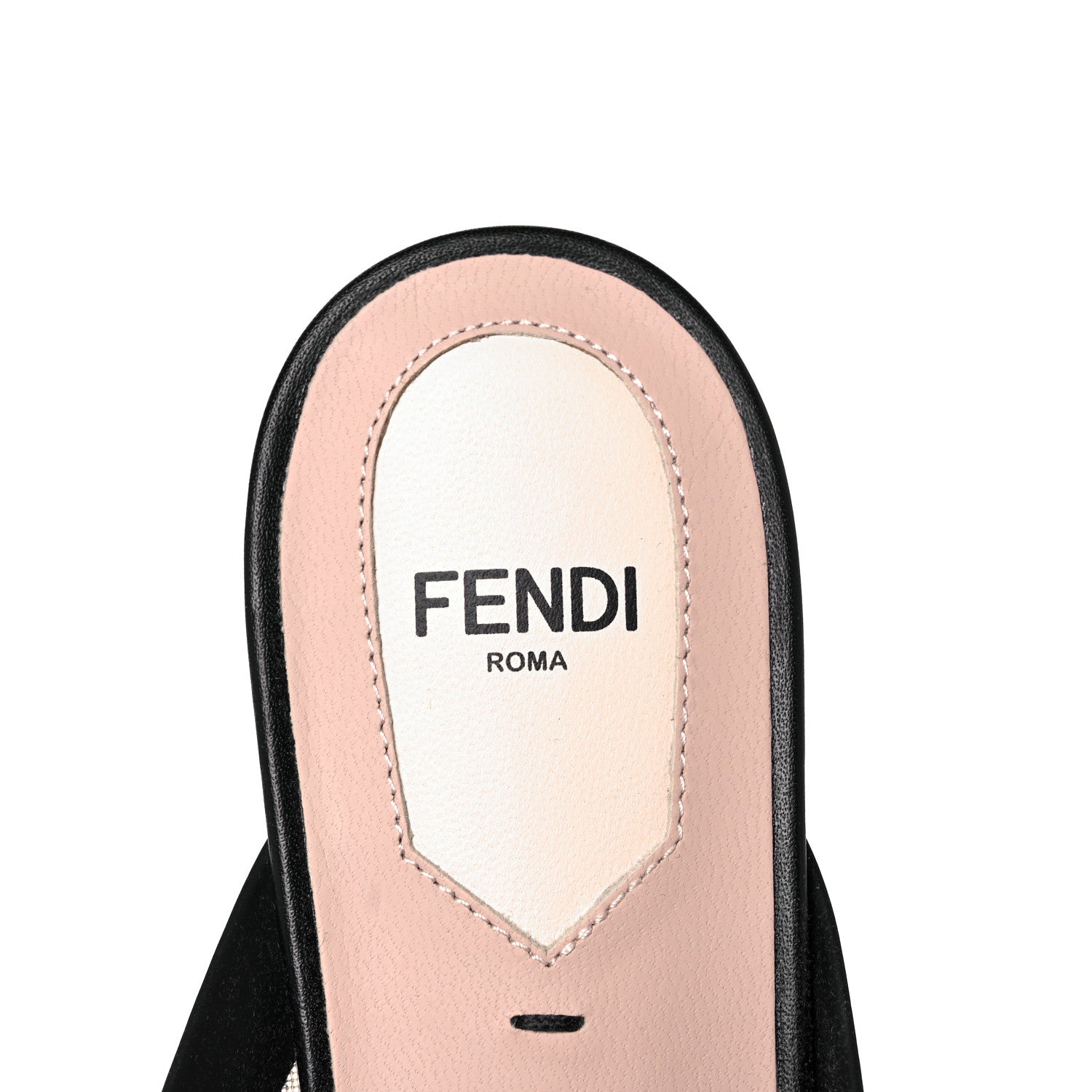 Fendi Technical Mesh Vitello FF Colibri Flat Mules 37.5 Tobacco Moro Black 7 of 8