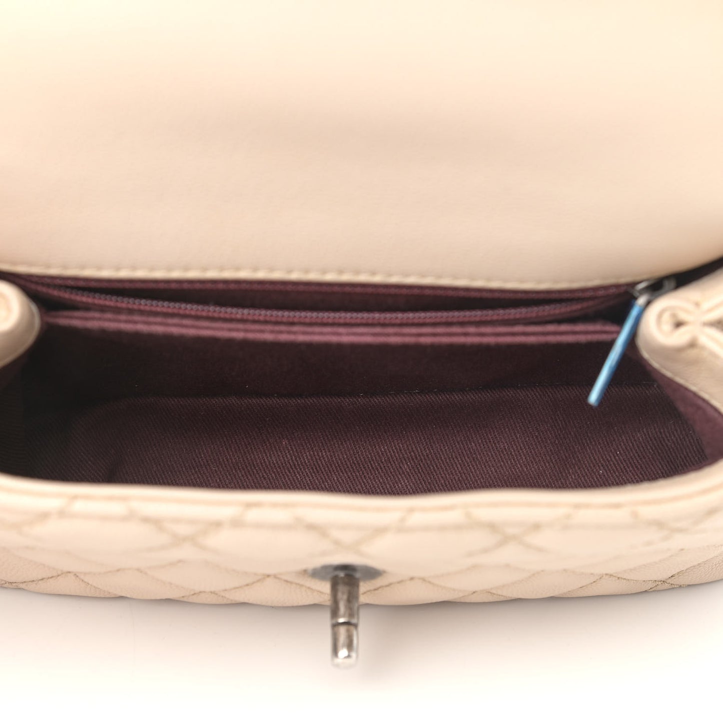 Caviar Quilted Mini Coco Handle Flap Beige