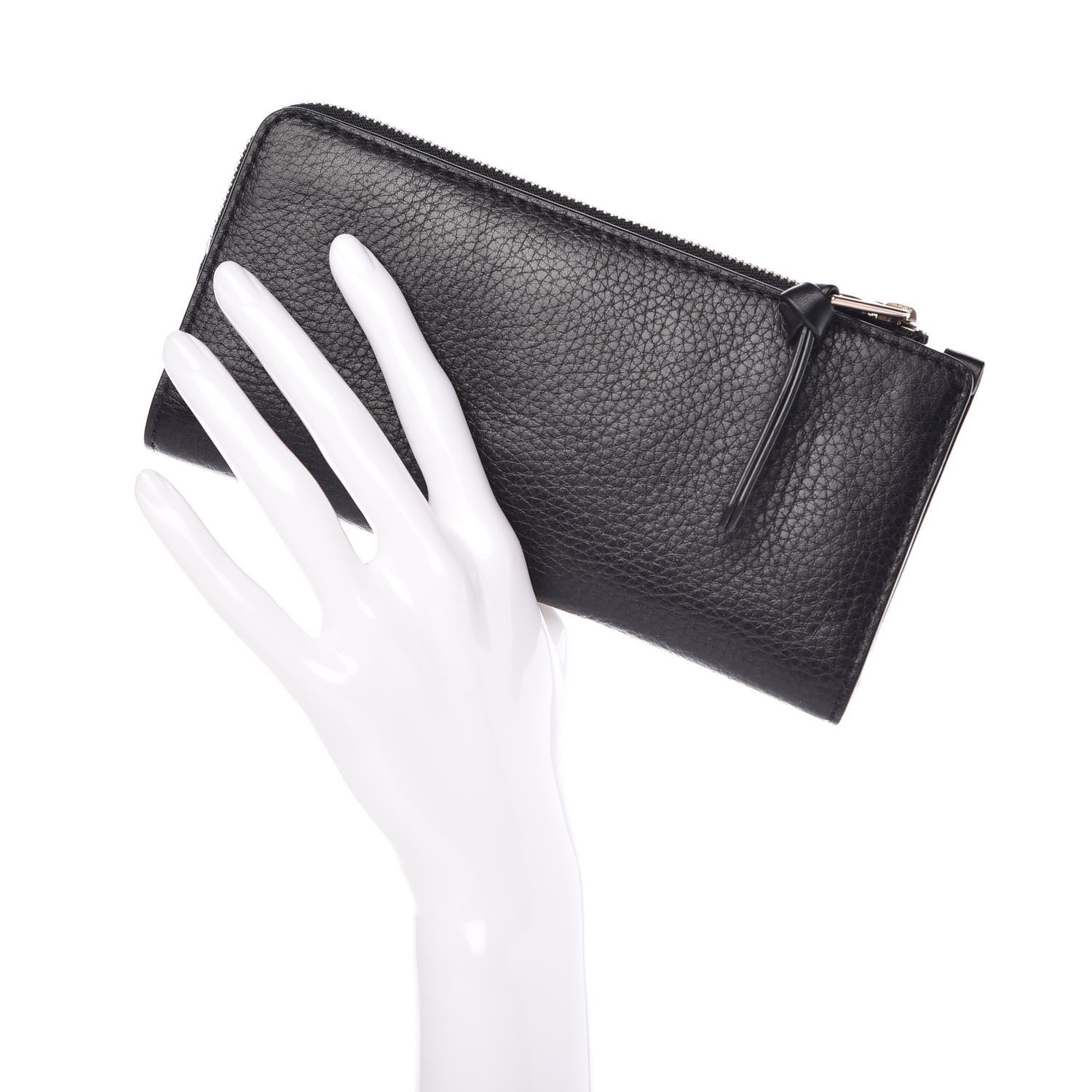 Burberry Grained Calfskin Zip Wallet Black 2 of 10